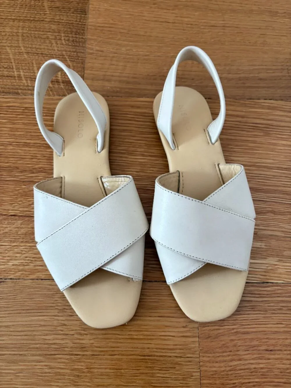 Nisolo Cream Slingback Sandals